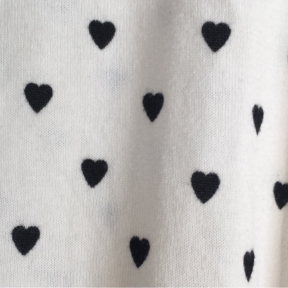 A.P.C. Black & White Heart Ruffle Sweater. Size XS - Picture 4 of 5